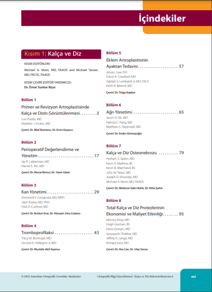 OKU 6 - Kalça ve Diz Rekonstrüksiyonu TOTBİD YAYINI