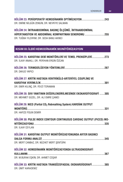 Klinik Pratikte Hemodinamik Monitörizasyon