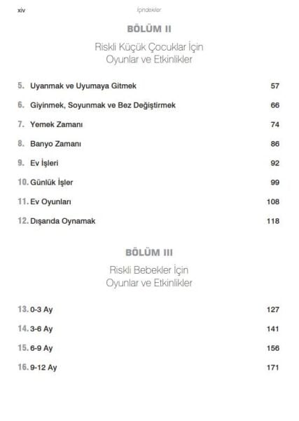 Riskli Bebek ve Küçük Çocuklar için Etkinlikler