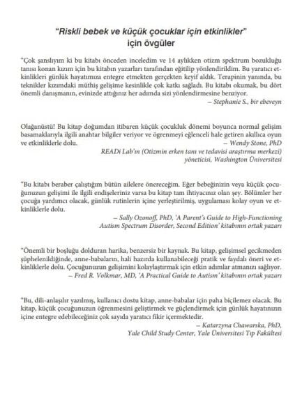 Riskli Bebek ve Küçük Çocuklar için Etkinlikler