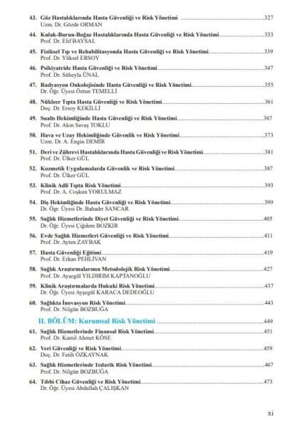 Hasta Güvenliği ve Risk Yönetimi