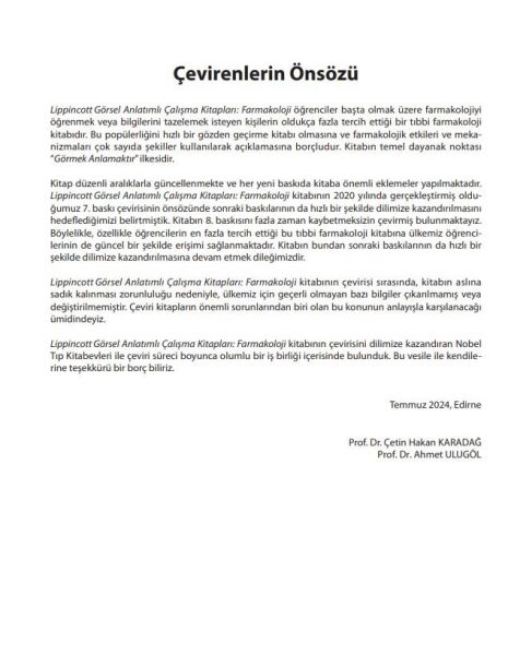 Lippincott Görsel Anlatımlı Çalışma Kitapları Farmakoloji