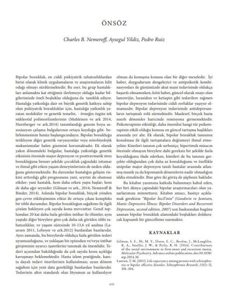 Bipolar Bozukluğun Tarihçesi, Nörobiyolojisi ve Tedavisi