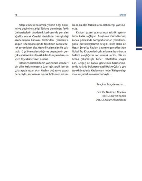 Cerrahi Yoğun Bakım Hemşireliği