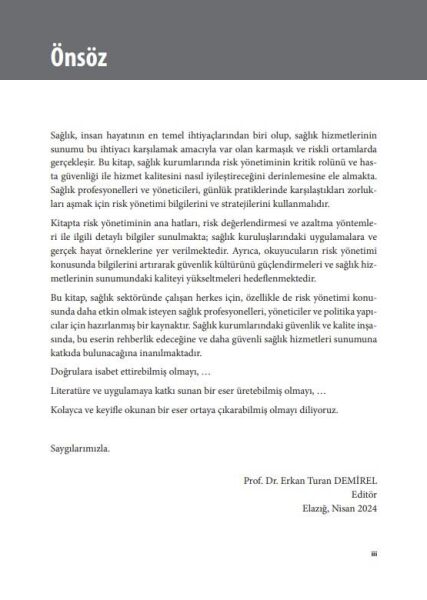 Sağlık Kurumlarında Risk Yönetimi Güvenlik ve Kalitenin İnşası