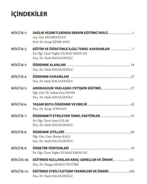 Ebelikte Öğretim Öğrenme ve Eğitim
