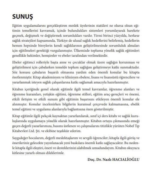 Ebelikte Öğretim Öğrenme ve Eğitim