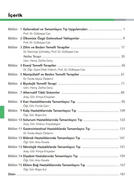 Tamamlayıcı ve Bütünleşik Sağlık Uygulamaları