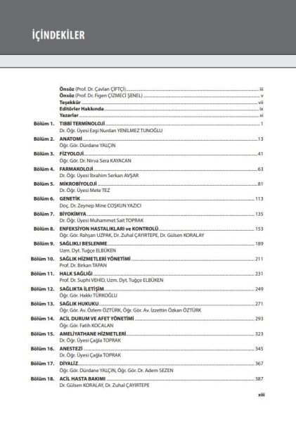 Sağlık Meslekleri için Bilinmesi Gereken 1100 Temel Kavram