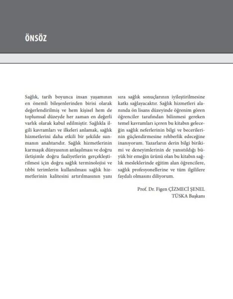 Sağlık Meslekleri için Bilinmesi Gereken 1100 Temel Kavram
