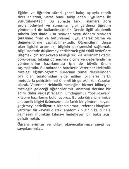 Veteriner Anatomi Öğrenimi İçin Soru-Cevap