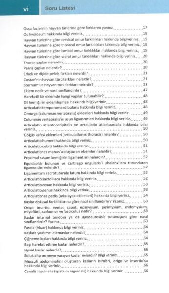 Veteriner Anatomi Öğrenimi İçin Soru-Cevap