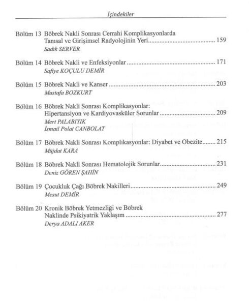 Tüm Yönleriyle Böbrek Nakli Teorik Bilgiler ve Klinik Uygulamalar