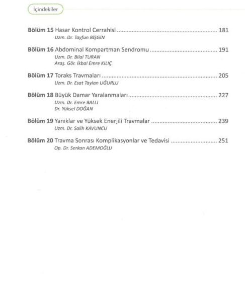 Genel Cerrahi Dersleri İkinci Kitap Travmalı Hastaya Yaklaşım