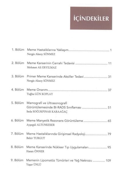 Meme Hastalıklarına Multidisipliner Yaklaşım