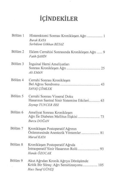 Cerrahi Sonrası Kronikleşen Ağrı