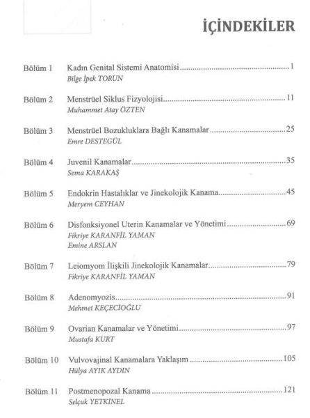 Jinekolojik Kanamalar