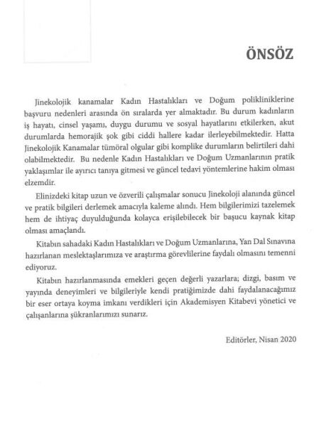 Jinekolojik Kanamalar