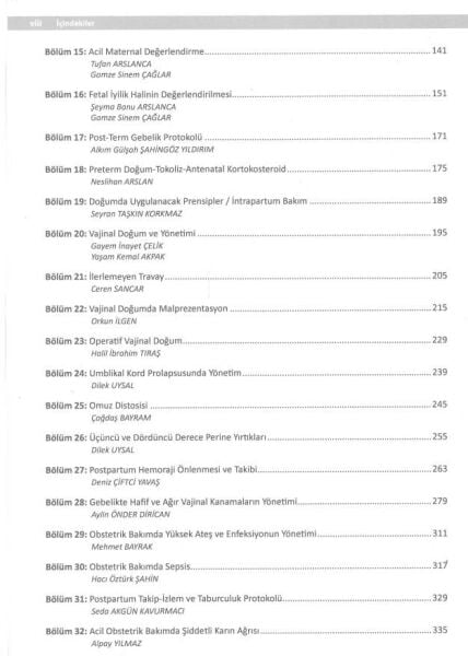Obstetrik Klinik Izlem ve Acil Yaklaşım Protokolleri