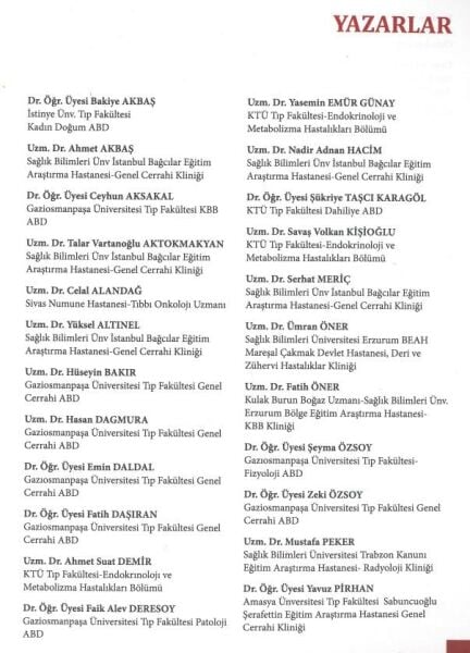 Tiroid Hastalıkları ve Cerrahisi