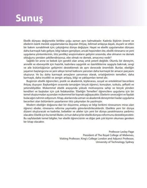 Ebeliğin Temelleri Öğrenciler için Ders Kitabı