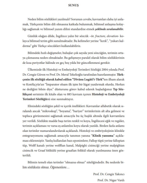 Tıp Sözlükçesi Histoloji ve Embriyoloji Terimleri