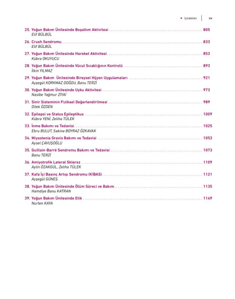 Yoğun Bakım Hemşireliğinin Esasları