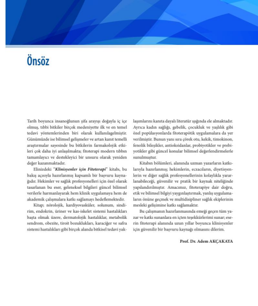 Klinisyenler İçin Fitoterapi