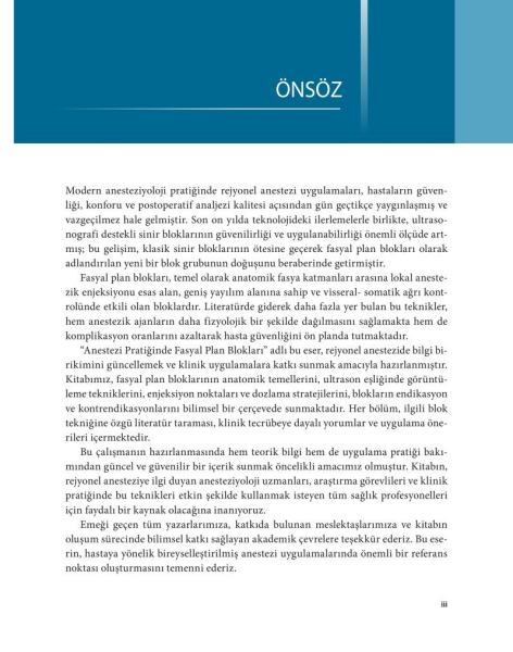 Postoperatif Ağrı Yönetiminde Fasyal Plan Blokları