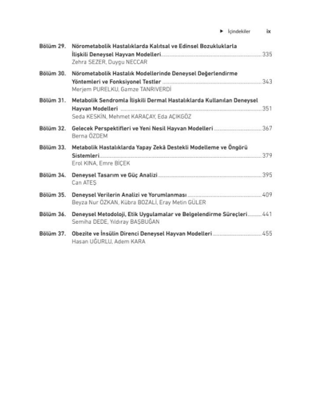 Laboratuvar Hayvanlarında Metabolik Hastalıklarla İlişkili Deneysel Modeller İlkeler, Protokoller ve Fizyopatoloji