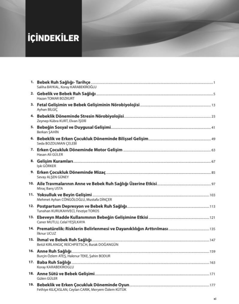 Bebek ve Erken Çocukluk Dönemi Ruh Sağlığı