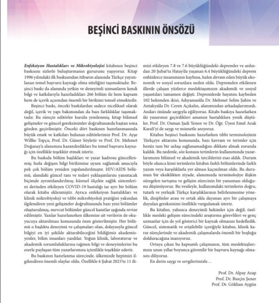 Enfeksiyon Hastalıkları ve Mikrobiyolojisi