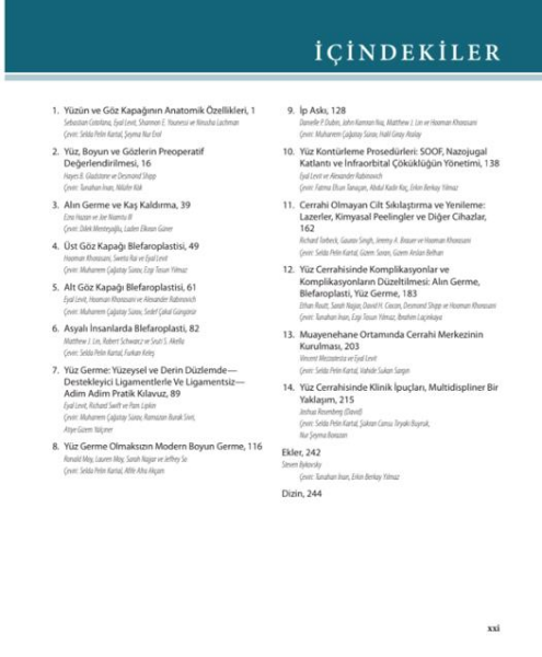 Kozmetik Dermatolojide Uygulamalar:Cerrahi Lifting