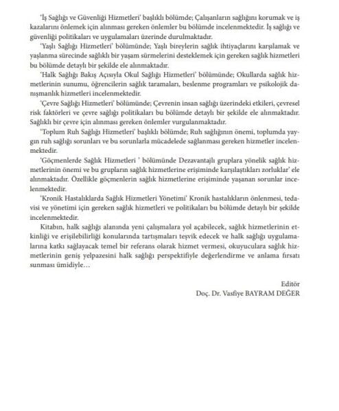Halk Sağlığı Hizmetleri Sunumunda Öncelikler ve Temel Yaklaşımlar