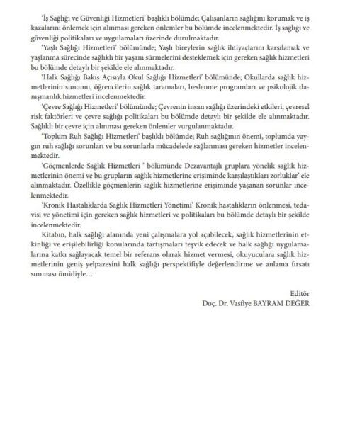 Halk Sağlığı Hizmetleri Sunumunda Öncelikler ve Temel Yaklaşımlar