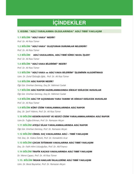 Adli Tıp ve Adli Bilimler Akıl Notları
