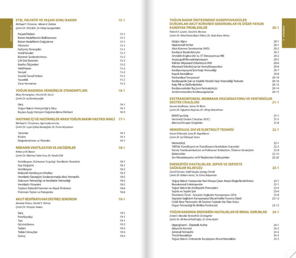 Yoğun Bakım Özet Bilgiler ve Güncel Notlar