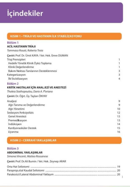 Küçük Hayvanlarda Cerrahi Aciller El Kitabı (QR Kodlu Videolu)