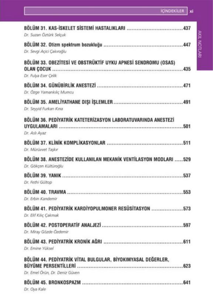 Pediyatrik Anestezi Akıl Notları Güncel 2. Baskı