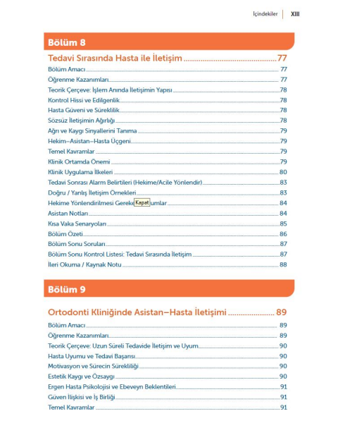 Diş Hekimliği Kliniklerinde Mesleki İletişim ve Ko