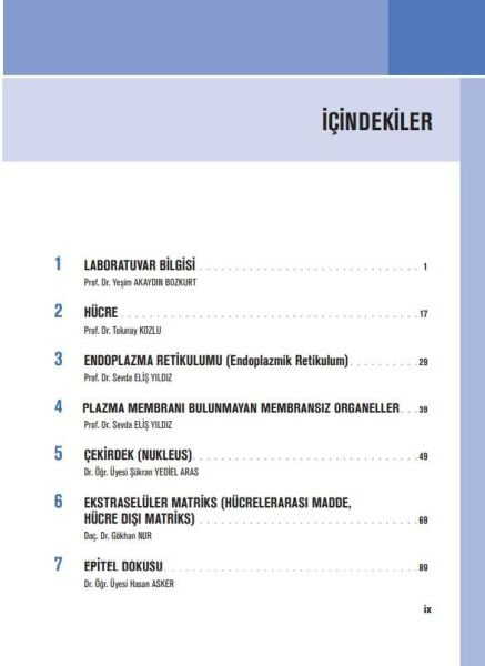 Histoloji Hücre ve Dokuların Yapısı