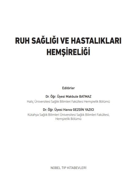 Ruh Sağlığı ve Hastalıkları Hemşireliği