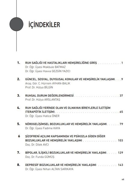 Ruh Sağlığı ve Hastalıkları Hemşireliği