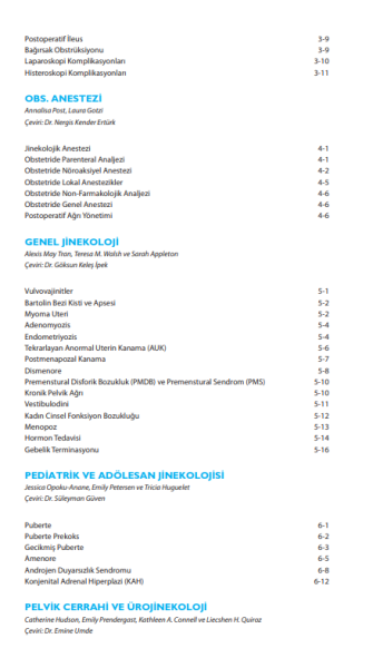 Obstetrik ve Jinekoloji Özet Bilgiler ve Güncel Notlar