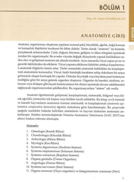Veteriner sistematik Anatomi 2.Baskı