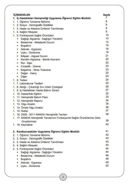 İç Hastalıkları Hemşireliği Uygulama Öğrenci Eğitim Modülü