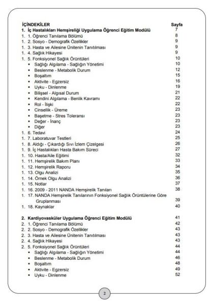 İç Hastalıkları Hemşireliği Uygulama Öğrenci Eğitim Modülü