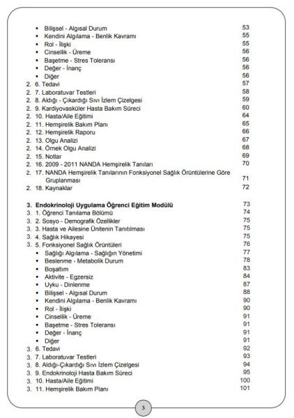 İç Hastalıkları Hemşireliği Uygulama Öğrenci Eğitim Modülü