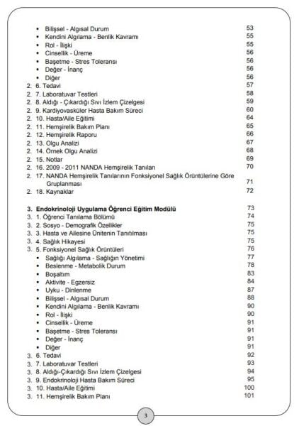 İç Hastalıkları Hemşireliği Uygulama Öğrenci Eğitim Modülü