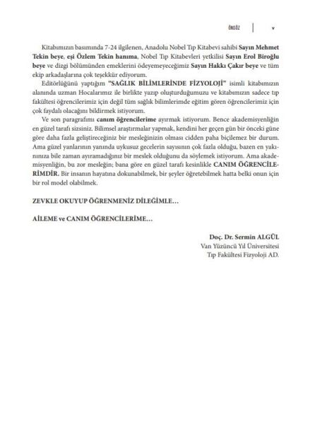 Sağlık Bilimlerinde Fizyoloji Ders Kitabı